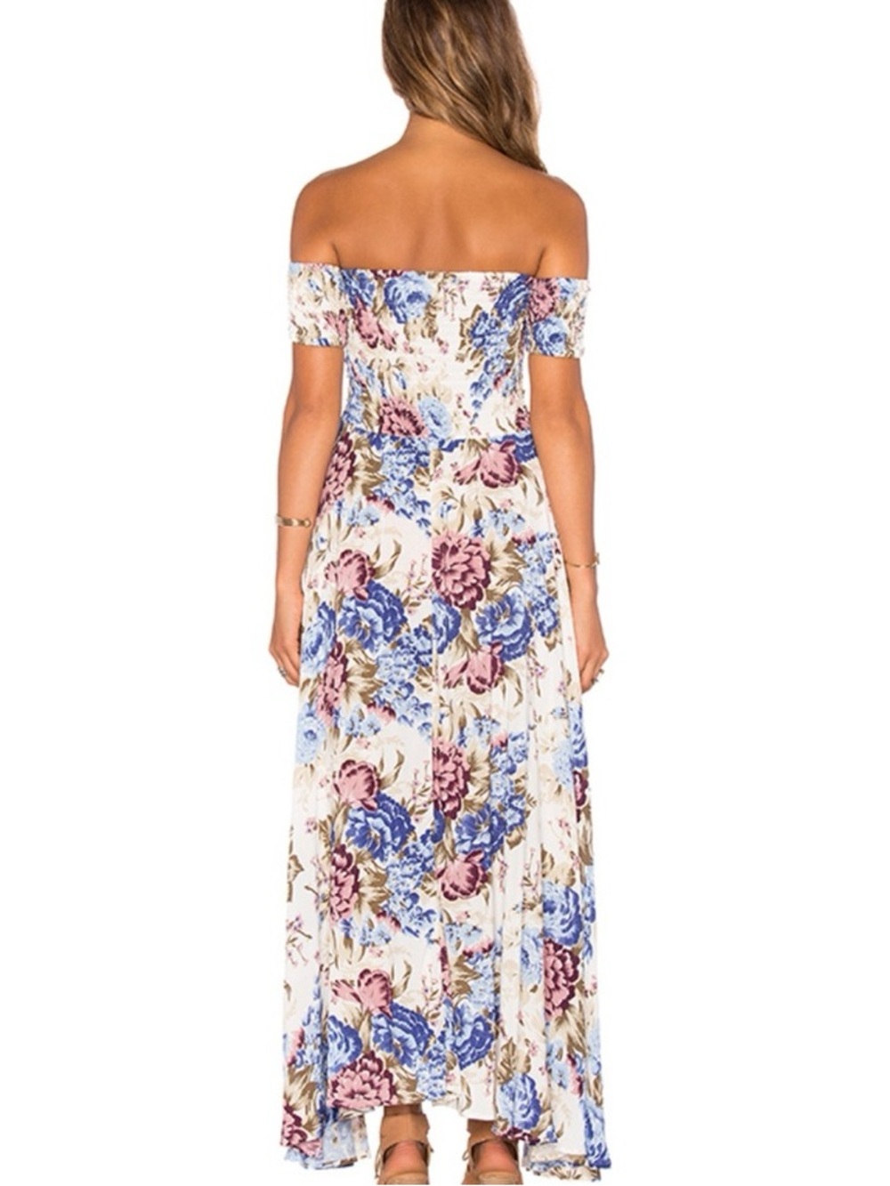 Floral Off-Shoulder Maxi Dress - Picture 2 of 5
